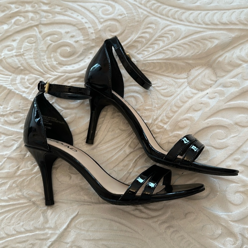 Patent Leather Ankle Wrap Heels
